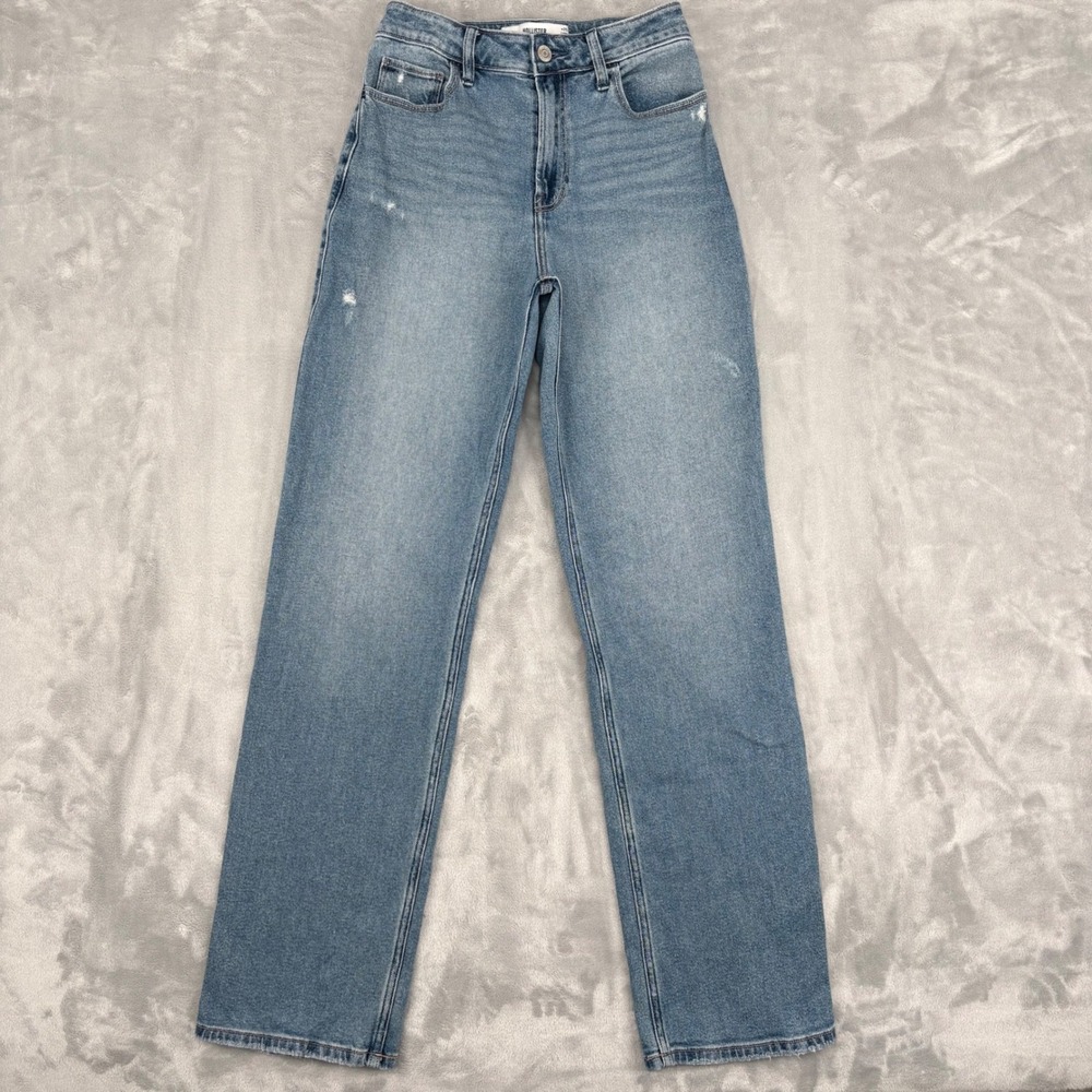 Hollister Jeans Womens 25L (25x33) Ultra High-Rise Dad Straight Leg Distressed